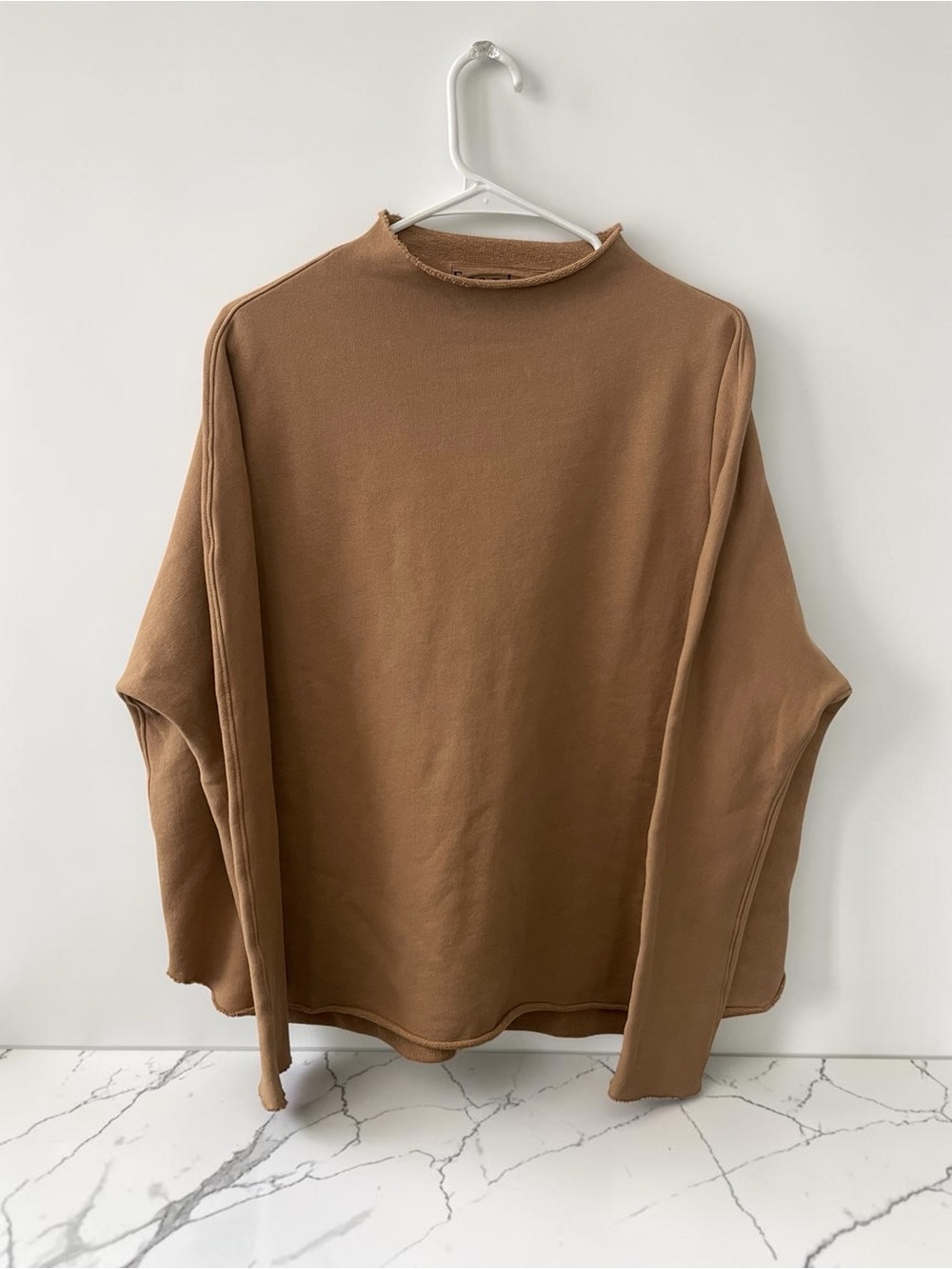 Frank & Eileen EFFIE long sleeve funnel neck capelet neutral size Small